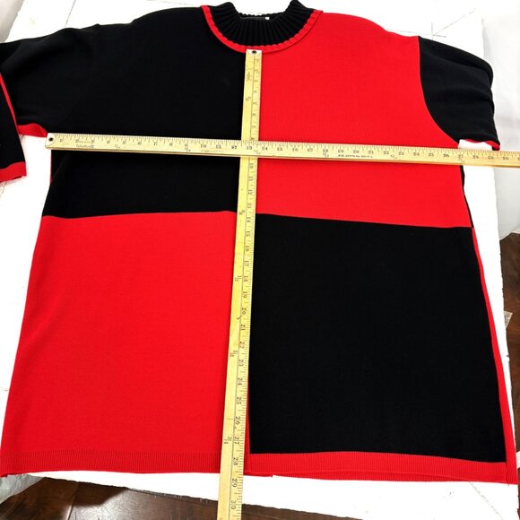 Fitting Image Red Black Sweater 80’s Vintage Size 22/24 - Picture 7 of 10